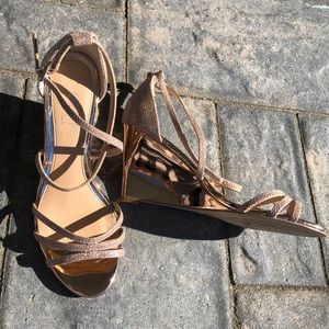 Rose Gold Badgley Mischka Wedge Heel